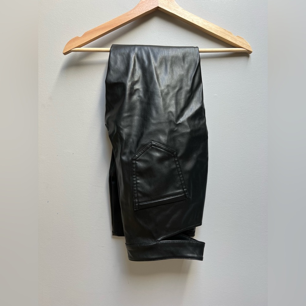 Leather Pants with Hip Slit